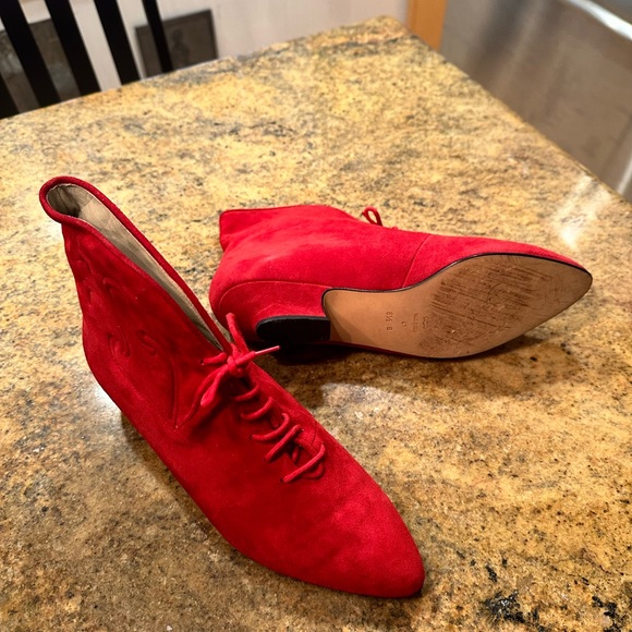 Via Spiga Red Suede Booties - Picture 3 of 5